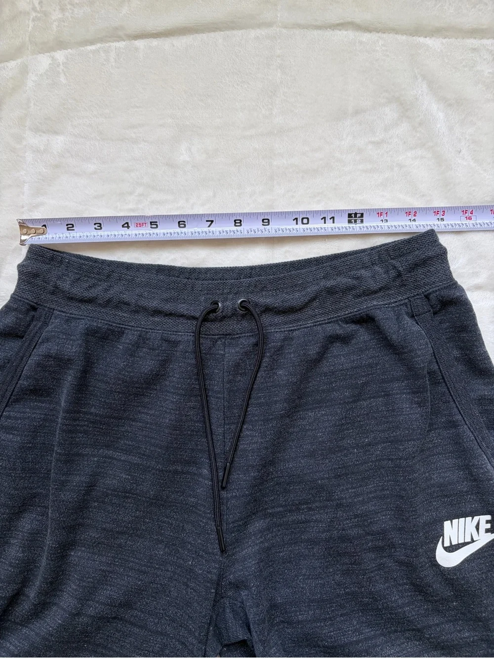 Vintage Dark Gray Nike Men's Athletic Shorts with Drawstring